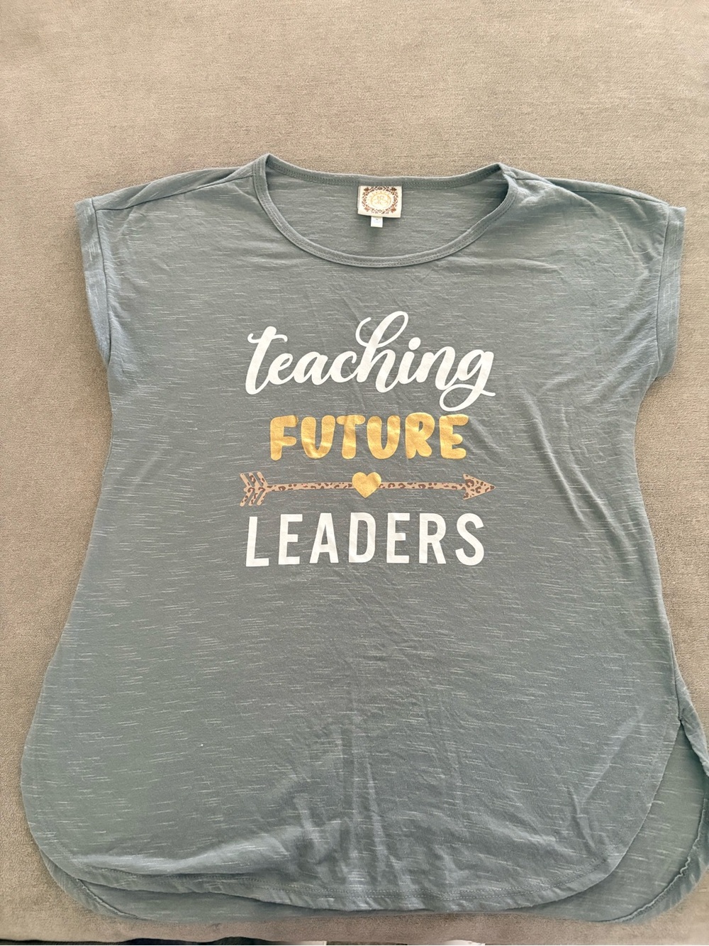 Teaching Future Leaders Graphic Tee - Grey & Gold